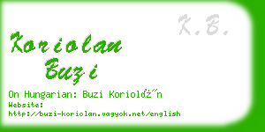 koriolan buzi business card